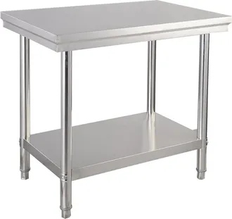 Costway Costway Tavolo Da Lavoro Multifunzione In Acciaio, Ideale Per Supermercato, Ristorante E Negozio, 91,5 X 61 X 90 Cm, Argento