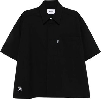 BONSAI Short Sleeve Shirt - Heren - Korte mouwen Overhemden - Zwart - XL - Wol - Overhemden