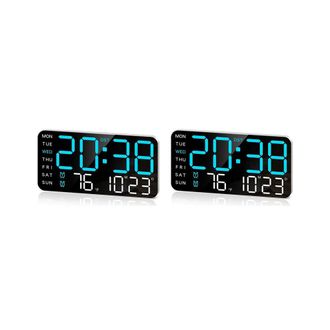 OEM Relojes De Pared Digitales De 21,3 Cm (8,4 Pulgadas), Relojes Despertadores Led Con N&uacute;meros Grandes, Fecha, Temperatura Y Horario De Verano, Ideales P