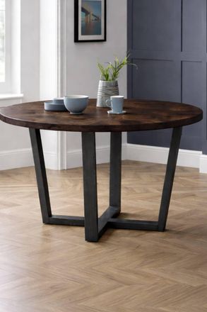 Julian Bowen Brooklyn Round 4 Seater Dining Table in Dark Brown