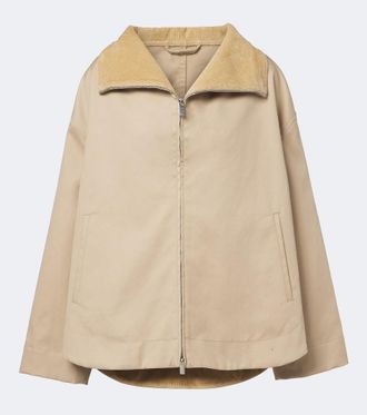 Toteme Oversized corduroy-trimmed cotton jacket