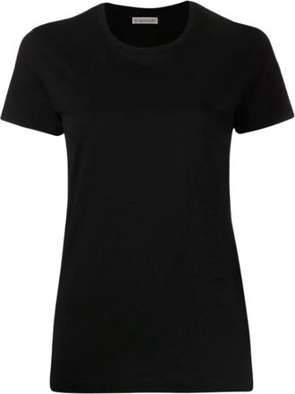 Moncler Clic Logo T-shirt - Dames - T-shirts - Zwart - M - Katoen - Tops