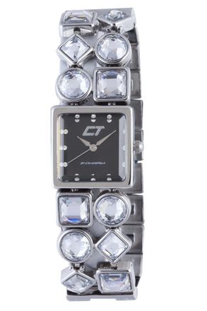 Chronotech Womens Brown Silver Stainless Steel Watch - Black - One Size