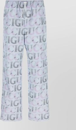 Gucci polyester pant with all-over print and elastic waistband