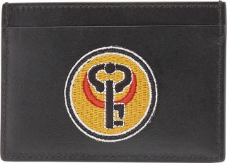 Roberto Cavalli Black / Yellow Key Symbol Patch Card Holder