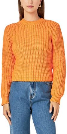 English Factory Crewneck Crop Sweater in Orange at Nordstrom, Size Small