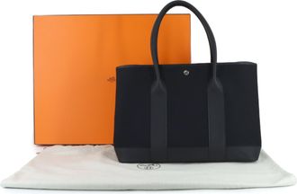 Herm&egrave;s Black Negonda Leather Handbag Tote Bag (Pre-Owned)