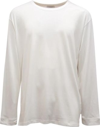 Paolo Pecora M2839 Maglia Loose Fit - Heren - Longsleeves - Wit - S - Katoen - Tops