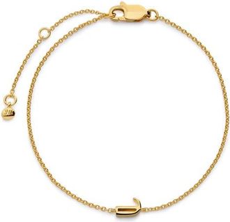 Monica Vinader Initial Chain Bracelet in 18K Gold Vermeil J at Nordstrom