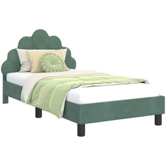 vidaXL Childrens Bed Frame with Headboard Sea Green 80 x 160 cm vidaXL