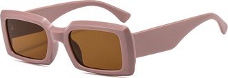 Generic Women Small Frame Square Sunglasses Commuter Men Outdoor Sports Sun Glasses(Brown)