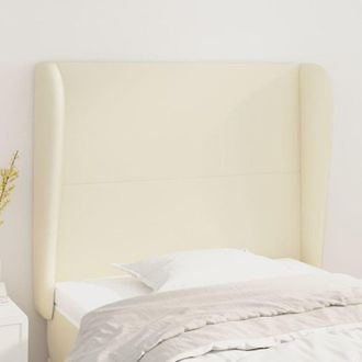 vidaXL Cabecero Con Orejas De Cuero Sint&eacute;tico Crema 103x23x118/128cm Vidaxl