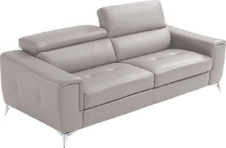 Egoitaliano Schlafsofa »Francine Designsofa, Loungesofa mit Dauerschlaffunktion, Breite 233 cm« mit Bettfunktion, Leder BULL, stone, Fussfarbe chrom