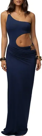 JLUXLABEL Valentina Cutout Maxi Dress in Navy at Nordstrom, Size Medium