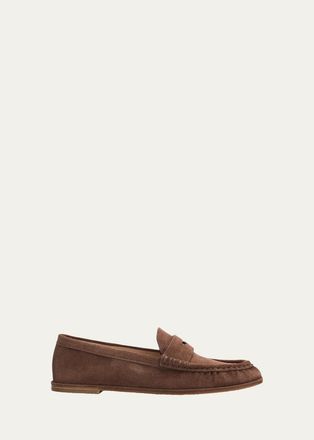 Stuart Weitzman Spencer Suede Penny Loafers
