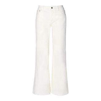 H&eacute;st Wide Trousers, female, White, Size: XS Corduroy Woven Pants Offwhite