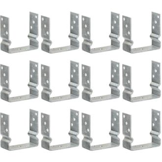 vidaXL Anclajes De Valla 12 Uds Acero Galvanizado Plateado14x6x15 Cm Vidaxl