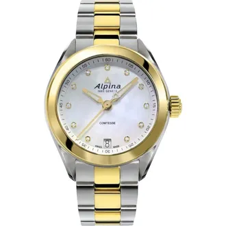 Alpina Comtesse Mother-of-Pearl & Diamond Bracelet Watch, 34mm in Two Tone at Nordstrom Rack