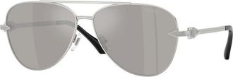 Versace Sunglasses Aviator Full Rim, Gold Frame And Dark Grey Lens Ve2283100287