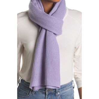 Portolano Ribbed Knit Wrap Scarf in Lilac at Nordstrom Rack