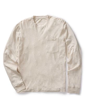 Taylor Stitch The Cotton Hemp Long Sleeve Tee in Heather Oat