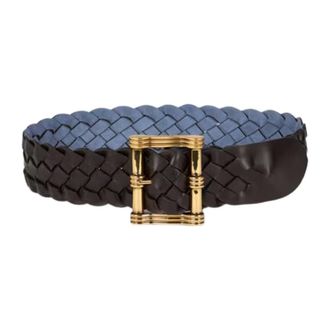 Etro Etro, Belts, female, Brown, Size: 90 CM Reversible Woven Suede and Leather Belt