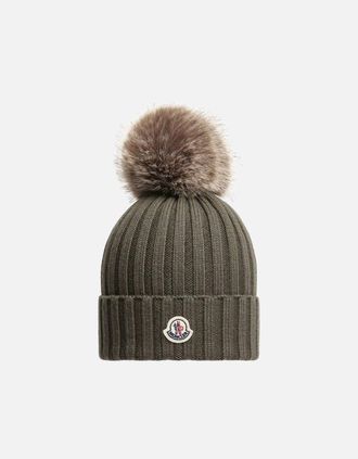 Moncler Mens Womens Pom Pom Hat Green - Size: OS