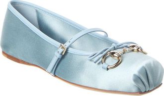 Gucci Horsebit Silk Ballerina Flat