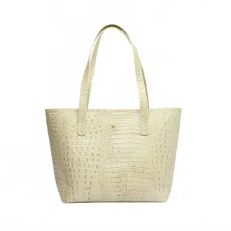 Florez jeans Womens Kyle Croc Tote Bag In Ivory
