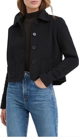 Favorite Daughter The Annabel Crop Wool Blend Jacket in Black at Nordstrom, Size X-Large