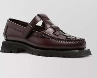 Hereu leather woven loafers