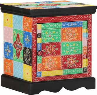 vidaXL Vidaxl - Mesilla De Noche Multicolor 40x35x45 Cm Madera Maciza Mango