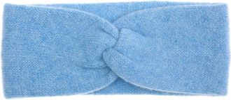 Zwillingsherz Stirnband ZWILLINGSHERZ Classic, Damen, blau (hellblau), Strick, Kaschmir, unifarben, M&uuml;tzen Stirnband, Knoten vorn, Cashmere, Feinstrick