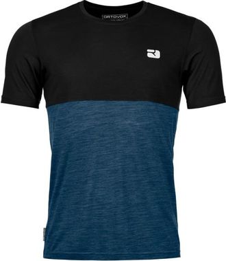 Ortovox 150 Cool Logo T-Shirt Merinoshirt für Herren | blau/schwarz