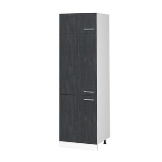 Vicco Armario Para Frigor&iacute;fico Empotrado R-line, Hormig&oacute;n Negro, 60 Cm