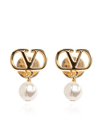 Valentino Garavani Golden VLogo Signature Earrings