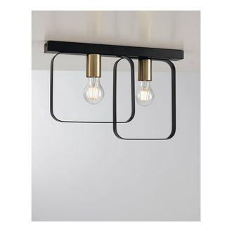 Netlighting Smith Twin Flush Ceiling Light Frame Brushed Gold E27