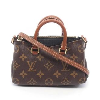 Louis Vuitton Pre-owned Nano Pallas Monogram Schoudertas - Dames - Pre-owned - Bruin - Maat: ONE Size Leer