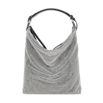 Benedetta Bruzziches Tas met strass versiering in zilverkleur - Dames - Handtassen - Grijs - ONE Size - Tassen