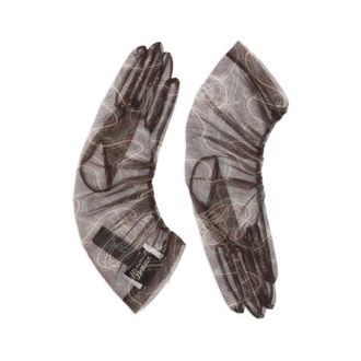 Vivienne Westwood Gloves, female, Brown, Size: ONE SIZE Printed Tulle Gloves