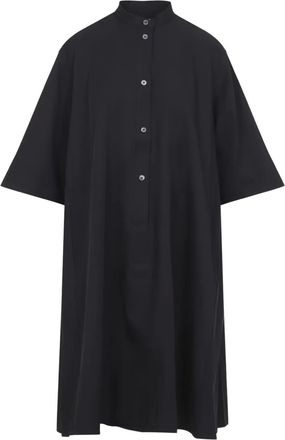 STUDIO NICHOLSON buttoned shirt midi dress - women - Fabric - 10 - Black