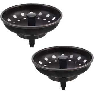 OEM Tappo Per Lavello Americano A Testa Piatta In 2 Pezzi, Nero, In Acciaio Inox, Filtro Per Lavello, Accessori Per Lo Scarico Del Lavello Della Cucina -c