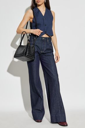 Bottega Veneta Wool Vest, Womens, Navy Blue