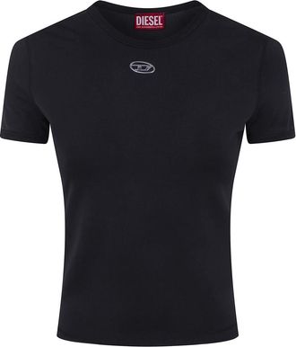 Diesel T-Uncutieslong OD T-shirt - Dames - T-shirts - Zwart - XS - Katoen - Tops