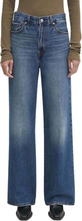 Levi's Jeans, Dames, Blauw, W28 L34, Katoen, Ribcage Wide Leg