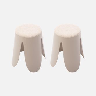 Sweeek Taburete Apilable Con Asiento Texturado, Set De 2