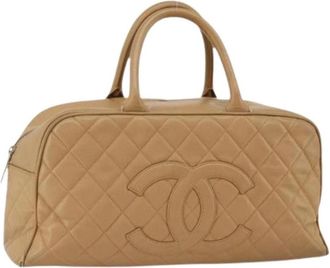 Chanel Pre-owned Boston Bag - Dames - Vintage Handtas - Beige - ONE Size - Leer - Vintage