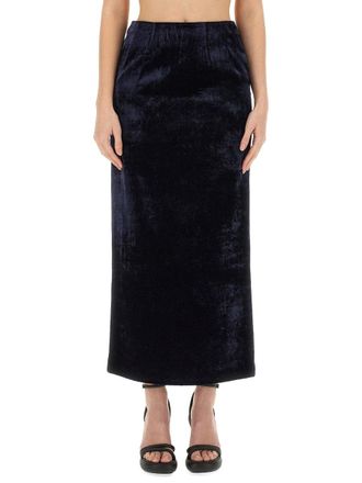 Fendi Viscose Slim Skirt - Blue