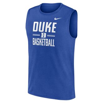 Nike Duke Courtside Nike Mens Dri-FIT College Sleeveless T-Shirt in Blue | 02YJ4EVDU-4CE