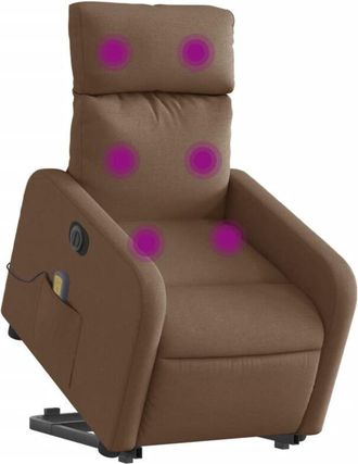 vidaXL Vidaxl - Sill&oacute;n De Masaje El&eacute;ctrico Reclinable Elevable Tela Marr&oacute;n